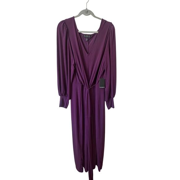 Eloquii Cross Front Purple Midi Dress Size 24 - Picture 3 of 8